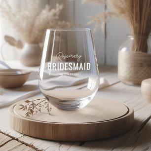 Verre À Vin Sans Pied Nom de demoiselle d'honneur amusant