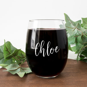 Verre À Vin Sans Pied Nom manuscrit Mariage EVJF Fête de Fiançailles