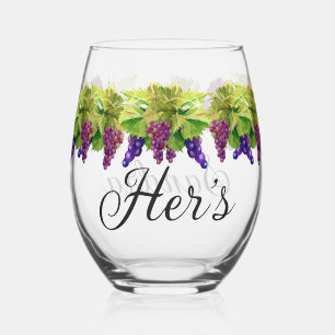 Verre À Vin Sans Pied Nom monographique de la mariage Son Aquarelle Rais