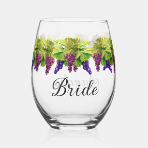 Verre À Vin Sans Pied Nom monographique de la mariée mariage Aquarelle R