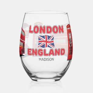 Verre À Vin Sans Pied Nom personnalisé Londres Angleterre