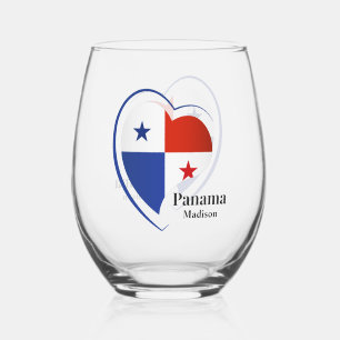 Verre À Vin Sans Pied Nom personnalisé Panama Love