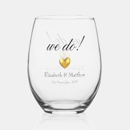 Verre À Vin Sans Pied Nous le voulons !  Souvenir de jour de mariage