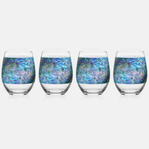VERRE À VIN SANS PIED NOUVELLE-ZÉLANDE PAUA SHELL