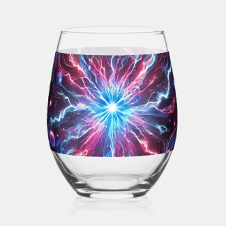Verre À Vin Sans Pied ondes de néon quantique