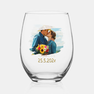 Verre À Vin Sans Pied Oui, je le ferai, Le Baiser, Mariage / Anniversair