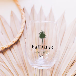 Verre À Vin Sans Pied Palm Frond Destination Mariage Faveur