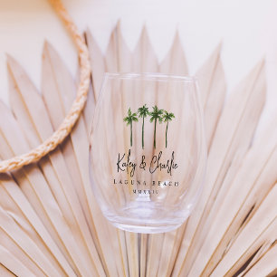 Verre À Vin Sans Pied Palmiers Destination Mariage Faveur