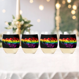 Verre À Vin Sans Pied Panache de SlipperyJoe d'énergie arc-en-ciel captu
