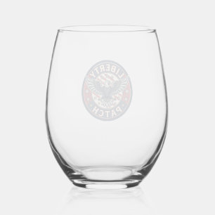 Verre À Vin Sans Pied Patch de liberté patriotique Broderie