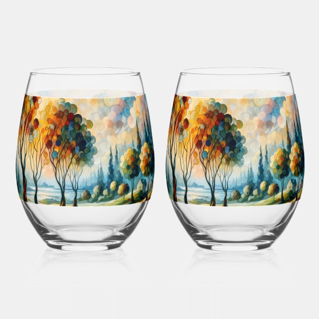 Verre À Vin Sans Pied Paysage dynamique (Recto)
