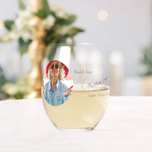 Verre À Vin Sans Pied Personnalisé avec photo et texte