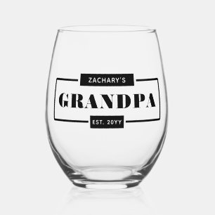 Verre À Vin Sans Pied Personnalisé Grandpa Est