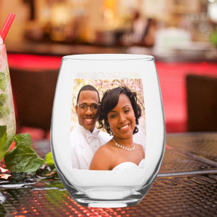 Verre À Vin Sans Pied Photo de couple de mariage