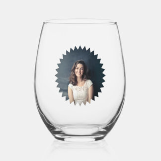 Verre À Vin Sans Pied Photo et texte personnalisés
