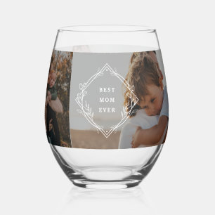 Verre À Vin Sans Pied Photothèque Personnalisée pour maman