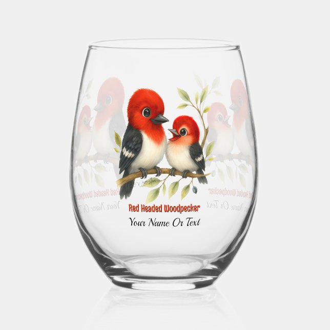 Verre À Vin Sans Pied Pic à tête rouge (Recto)