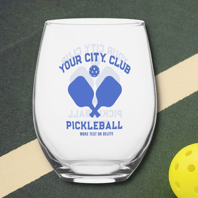 Verre À Vin Sans Pied Pickleball Player Club Nom d'équipe Personnalisé (Créateur téléchargé)