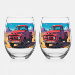 Verre À Vin Sans Pied Pickup Américain Classique