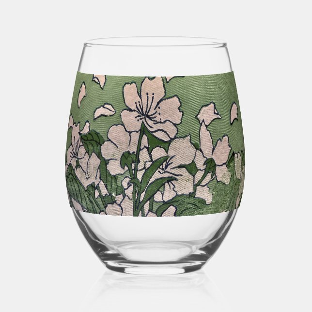 Verre À Vin Sans Pied Pink Blossom Cascade  (Recto)