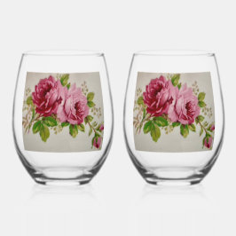 Verre À Vin Sans Pied Pink Rose Elegance 