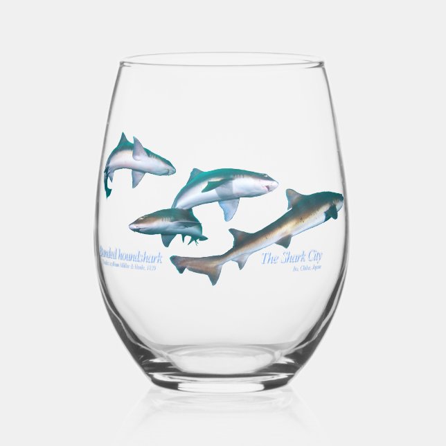 Verre À Vin Sans Pied Plongée avec Shark Drinkware Set (Recto)