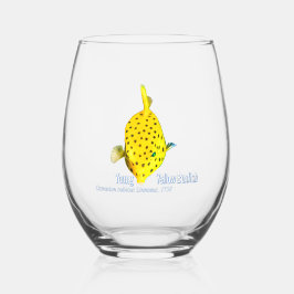 Verre À Vin Sans Pied Poisson jaune