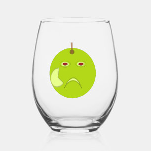 Verre À Vin Sans Pied Pomme maléfique avec Halloween Scar