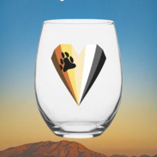Verre À Vin Sans Pied Porte Fierté du Coeur Vin Stemless