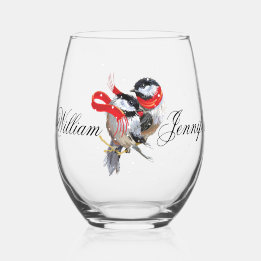 Verre À Vin Sans Pied Poulet de cuisine personnalisé Noël