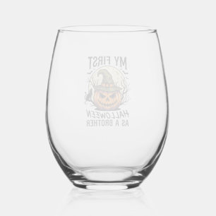 Verre À Vin Sans Pied Premier frère d'Halloween Chemise de lune de citro