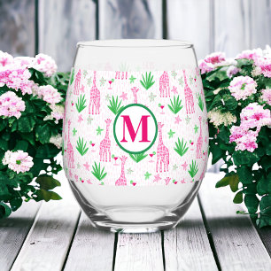 Verre À Vin Sans Pied Preppy Giraffes Cosmopolitans Monogramme