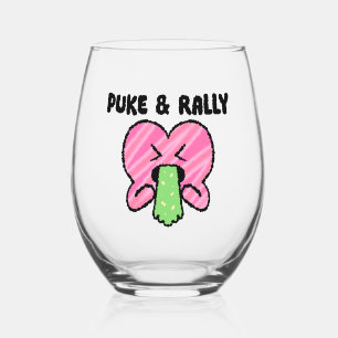 Verre à vin sans pied Puke & Rally – Cœur rose