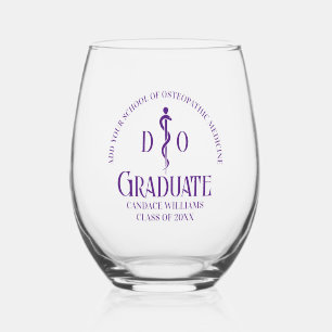 Verre À Vin Sans Pied Purple Ostéopathic Médicale School Graduation