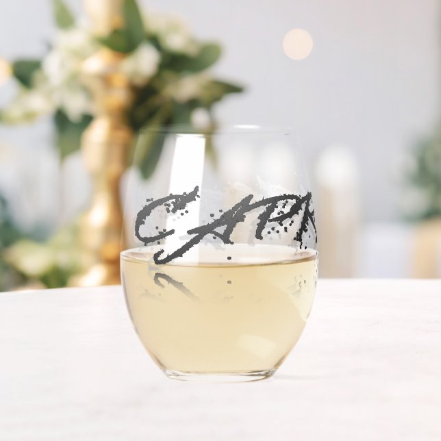 Verre À Vin Sans Pied Réflexion Capricorne (Insitu (Mariage))