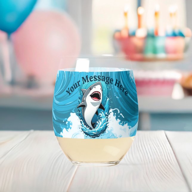 Verre À Vin Sans Pied Rejoignez-nous pour un requin mordant (Insitu (Baby Shower))