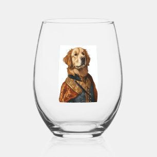 Verre À Vin Sans Pied Renaissance Rover � Chien d'Art Classique