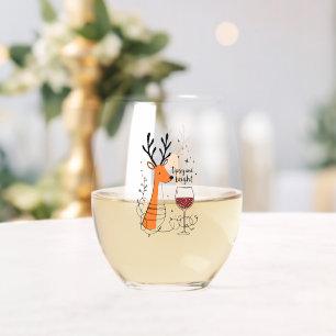 Verre À Vin Sans Pied Renne ivre et lumineux