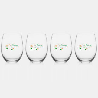 Verre À Vin Sans Pied Rose personnalisée avec drapeau irlandais