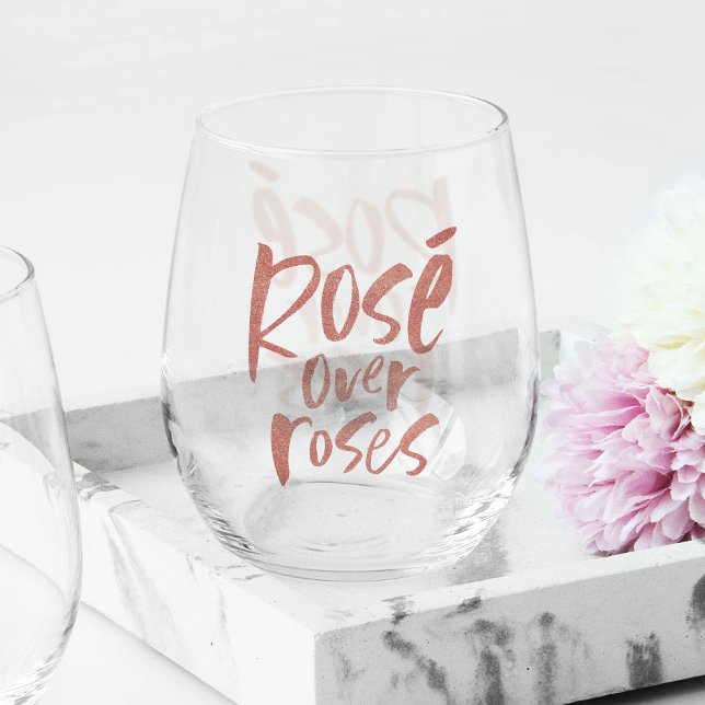Verre À Vin Sans Pied Rosé sur l'amitié rose rose de Galentine (Créateur téléchargé)