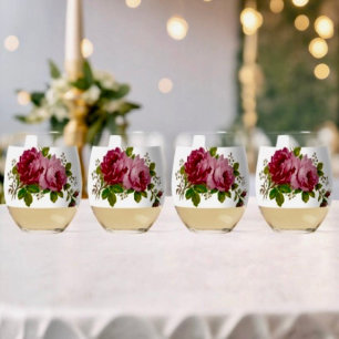 Verre À Vin Sans Pied Rose Vintage