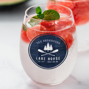 Verre À Vin Sans Pied Rustic Lake House Boat