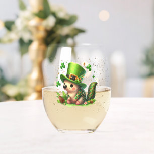 Verre À Vin Sans Pied Saint Patrick's Day Lucky Hedgehogs