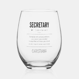 Verre À Vin Sans Pied Secrétaire personnalisé Funny