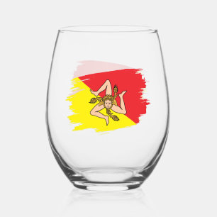 Verre À Vin Sans Pied Sicile, Drapeau sicilien