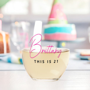 Verre À Vin Sans Pied Simple moderne personnalisé Ceci est 21