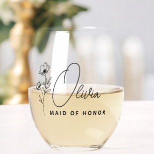 Verre À Vin Sans Pied Simple Moderne Personnalisée Fleur de servante