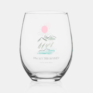 Verre À Vin Sans Pied Soleil rose cet été verre de vin