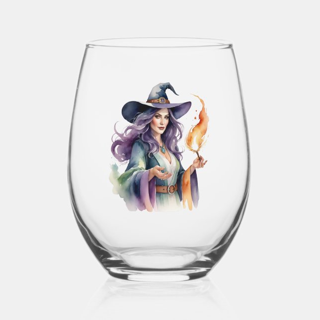 Verre À Vin Sans Pied Sorcière avec feu (Recto)