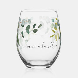 Verre À Vin Sans Pied SPRING BEAUTY BOTANICAL VERT Mariage
